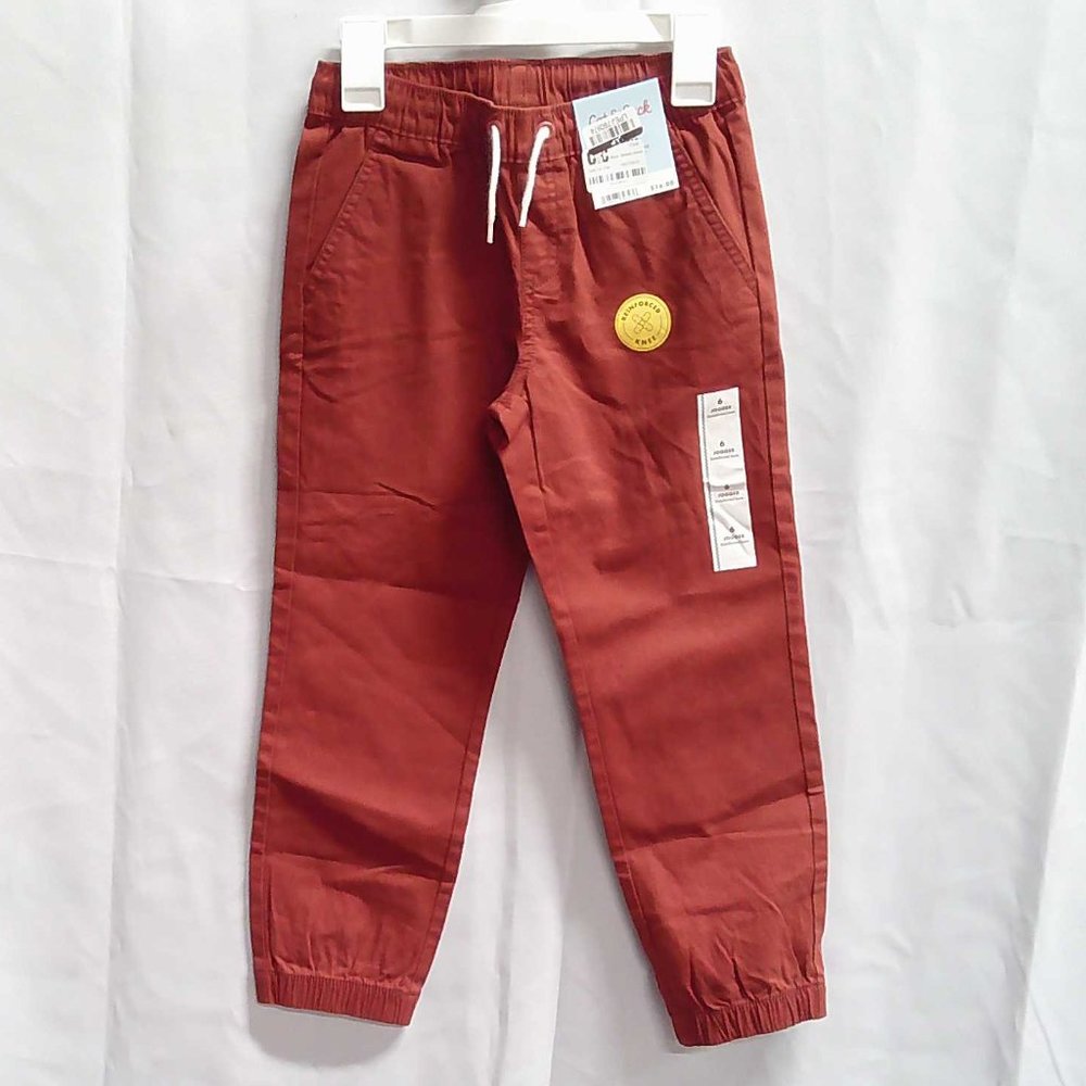 New JOGGER pants for kids without closure, adjustable at the waist, orange brown